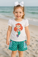 Mermaid Princess Pocket Short Set