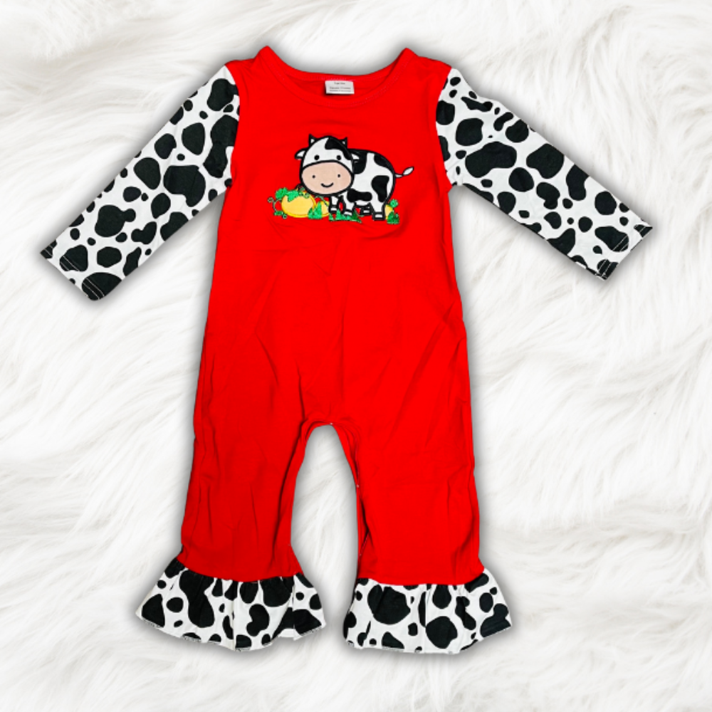 Fall Cow Romper