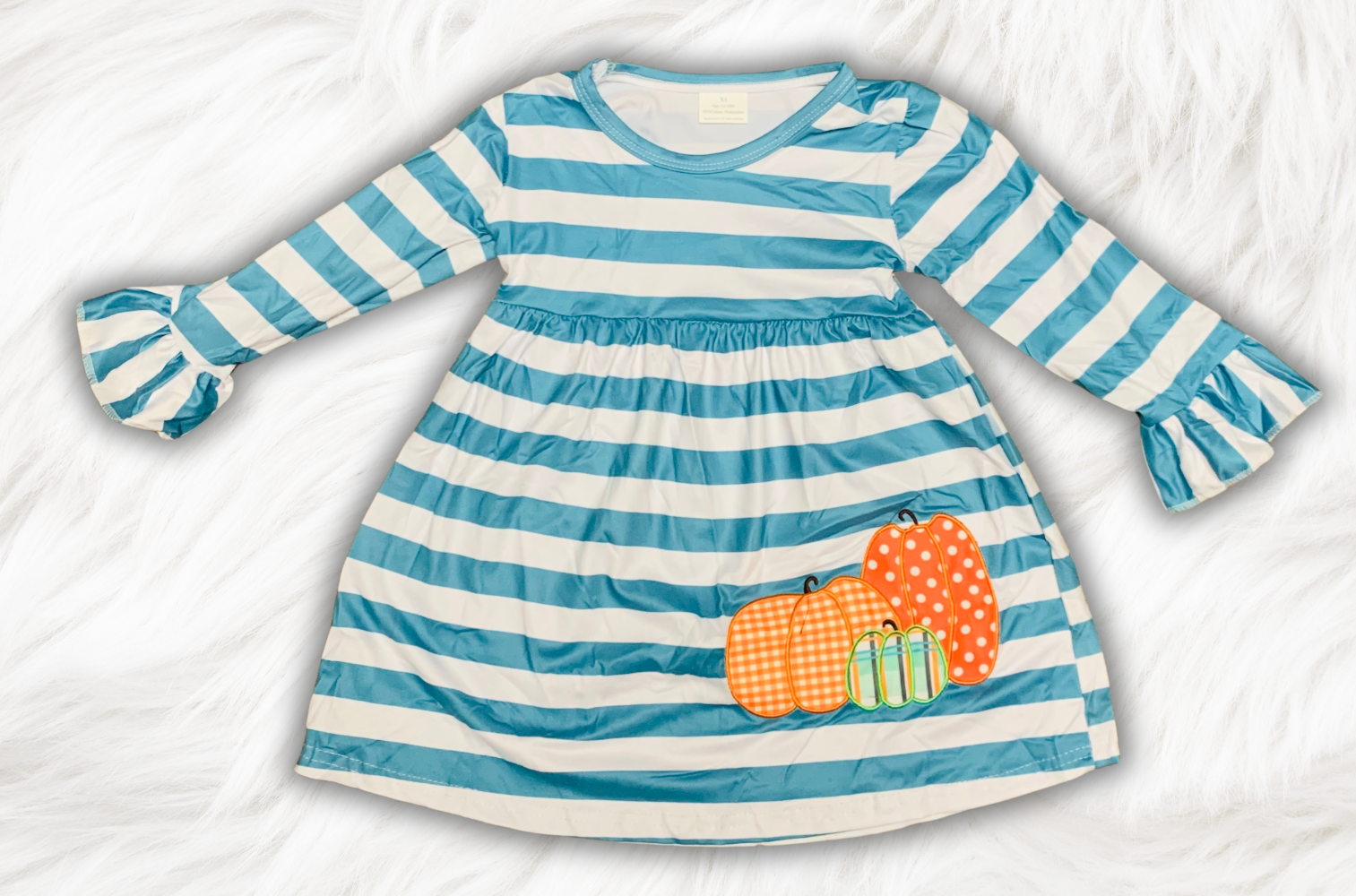 Blue Striped Pumpkin Dress