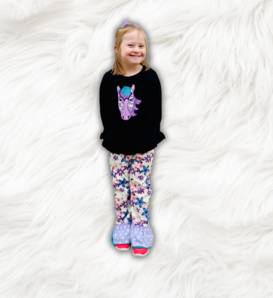 Purple Horse Pants Set