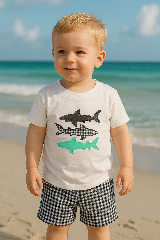 Embroidered Shark Set