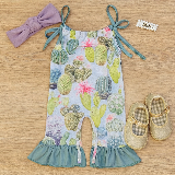Cactus Bloom Tie-Strap Romper