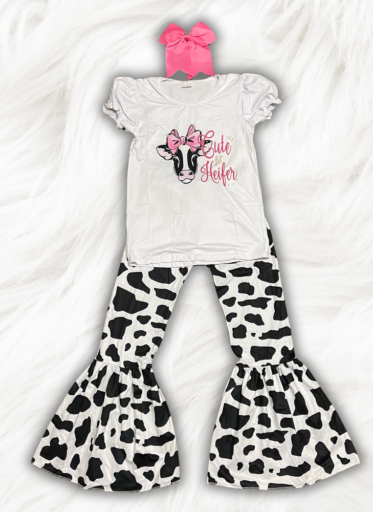 Cute Heifer Bell Pants Set