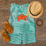 Unisex Crabby Cutie Gingham Set
