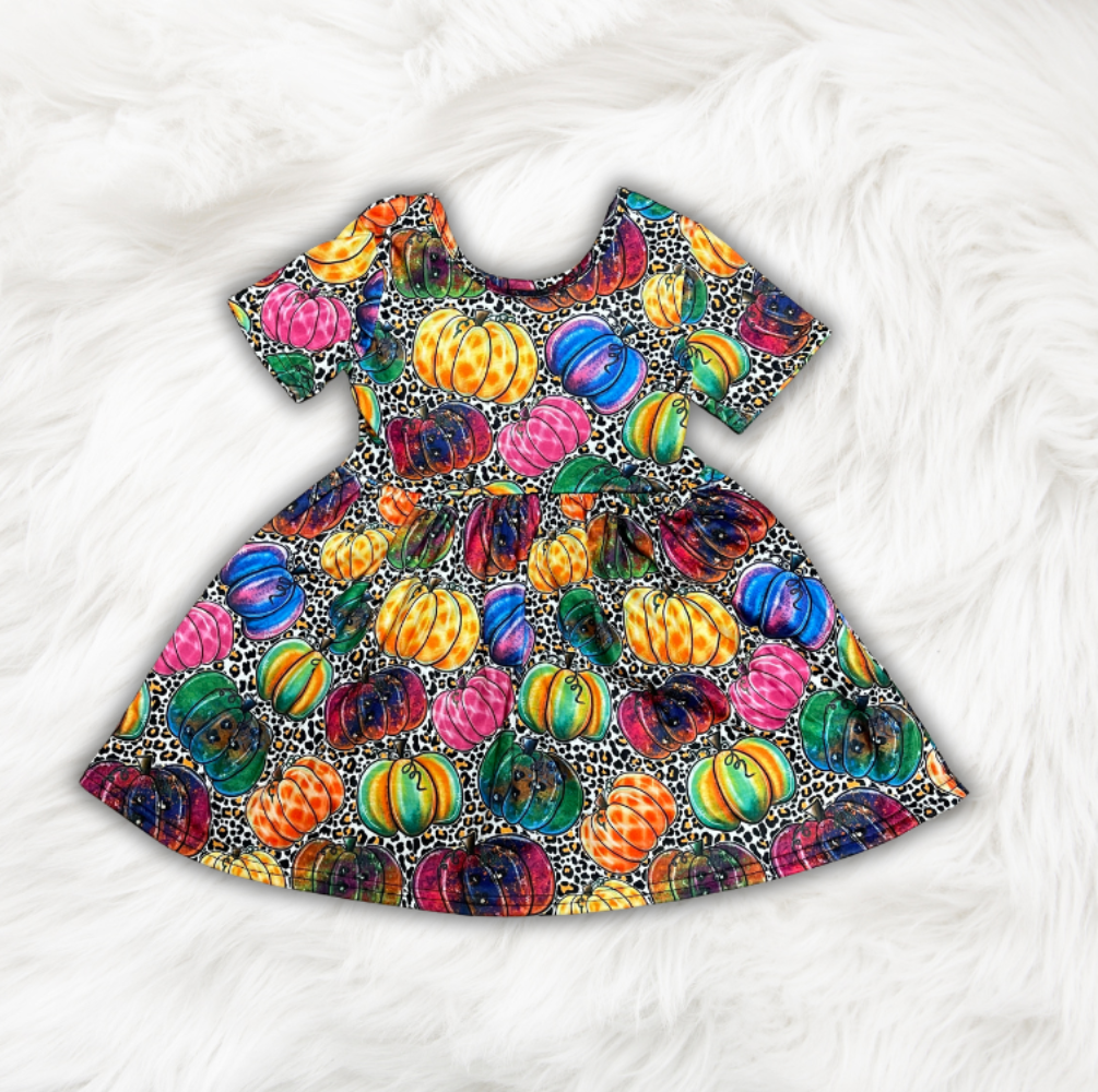 Colorful Leopard Pumpkin Twirl