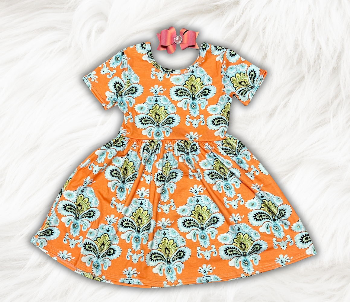 Orange Twirl Dress