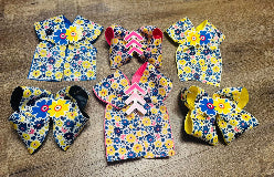 Yellow Floral Cheer Style Bow