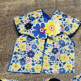 Blue Floral Cheer Style Bow