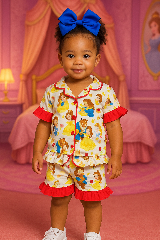 Beauty & the Beast Ruffle Pajama Set