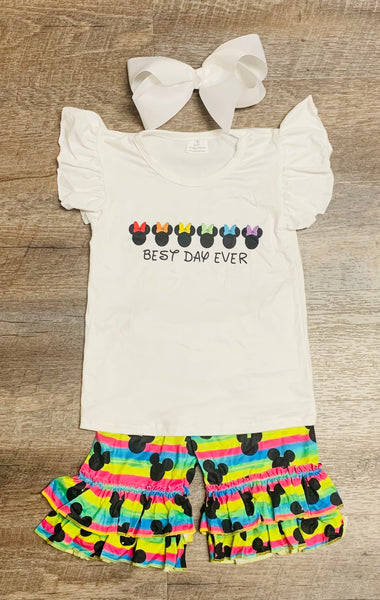 Rainbow "Best Day" Minnie Mouse Two Piece