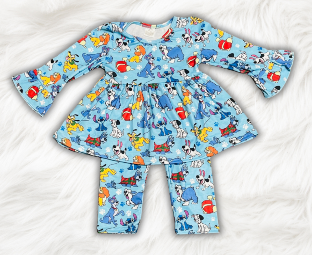 Puppy Pals Bell Sleeve Tunic & Legging Set
