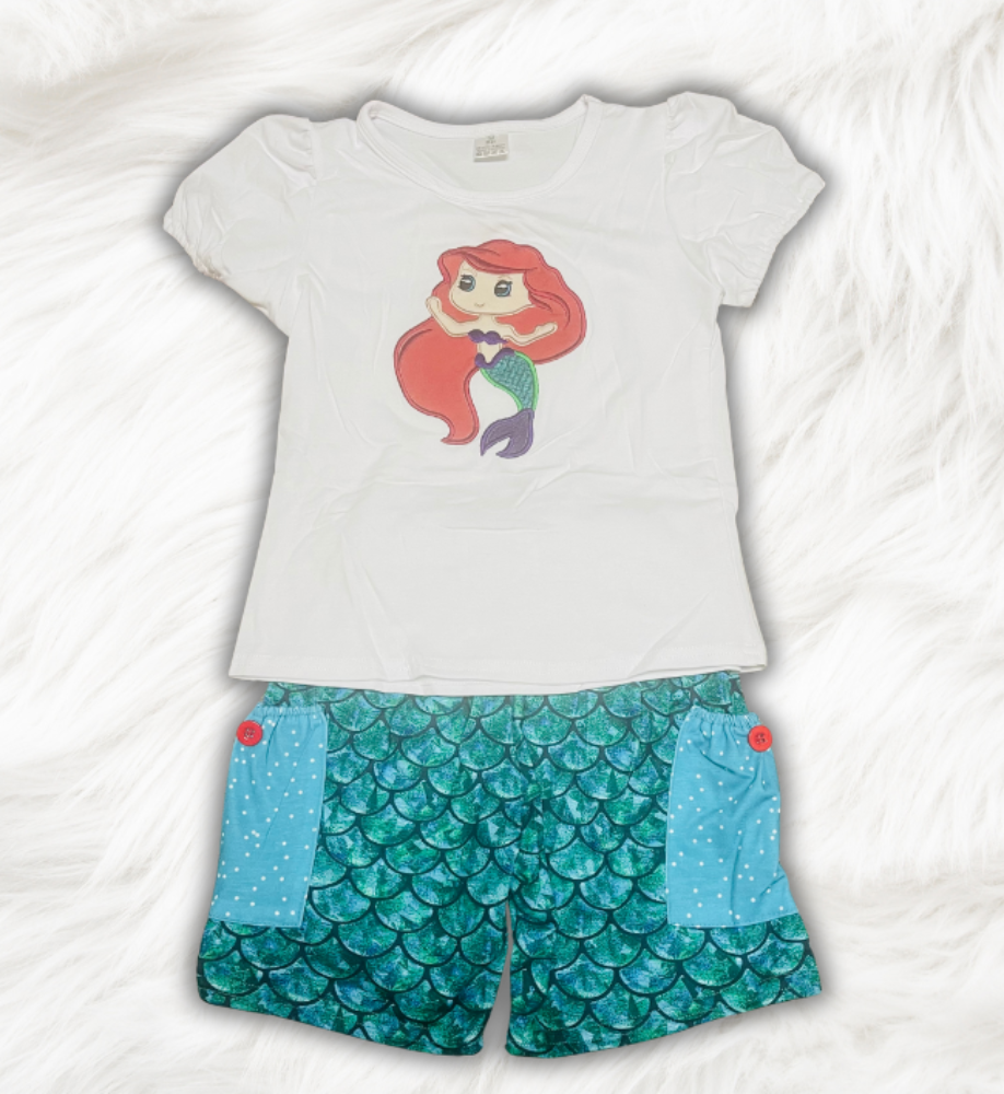 Mermaid Princess Pocket Short Set