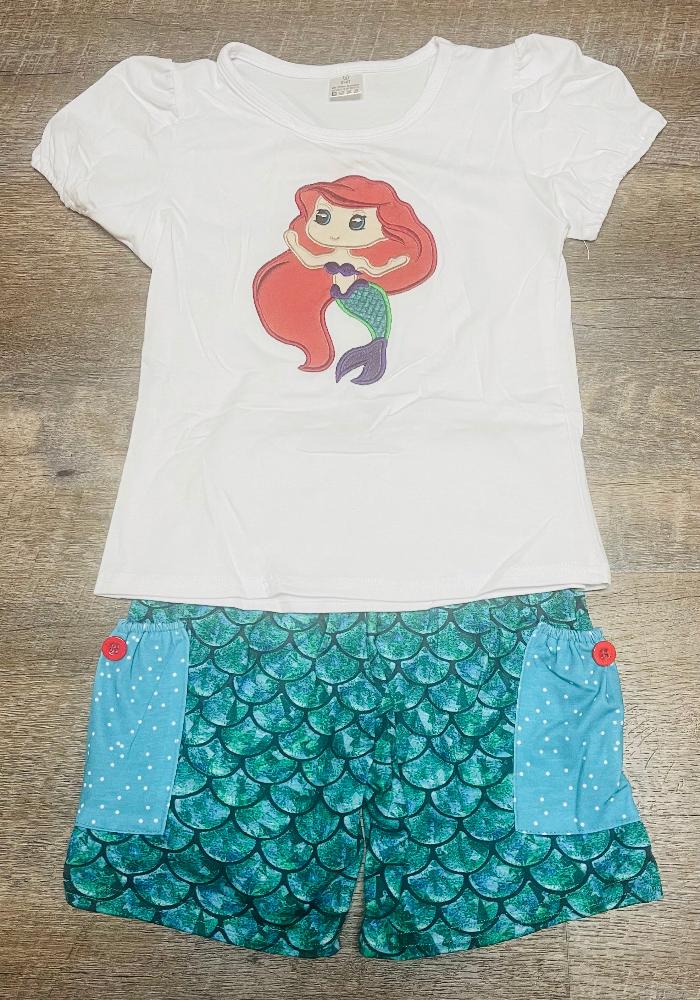 Mermaid Princess Pocket Short Set