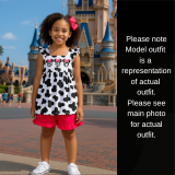 Embroidered Cow Print Minnie