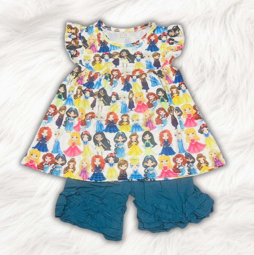 Charming Princess Ruffle Short Set