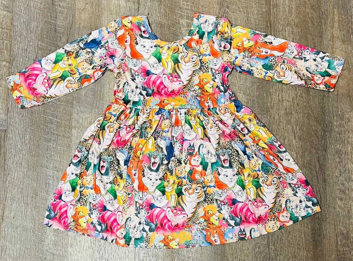 Long Sleeve Cat Twirl Dress