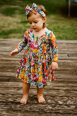 Long Sleeve Cat Twirl Dress