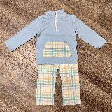 Plaid Pocket Pants Set