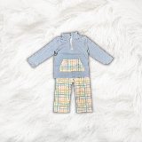 Plaid Pocket Pants Set
