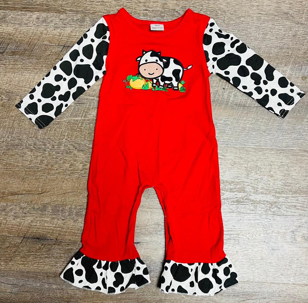 Fall Cow Romper