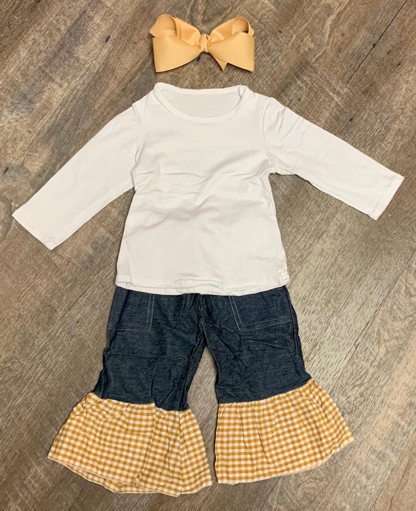 Denim and Gold Pants Set