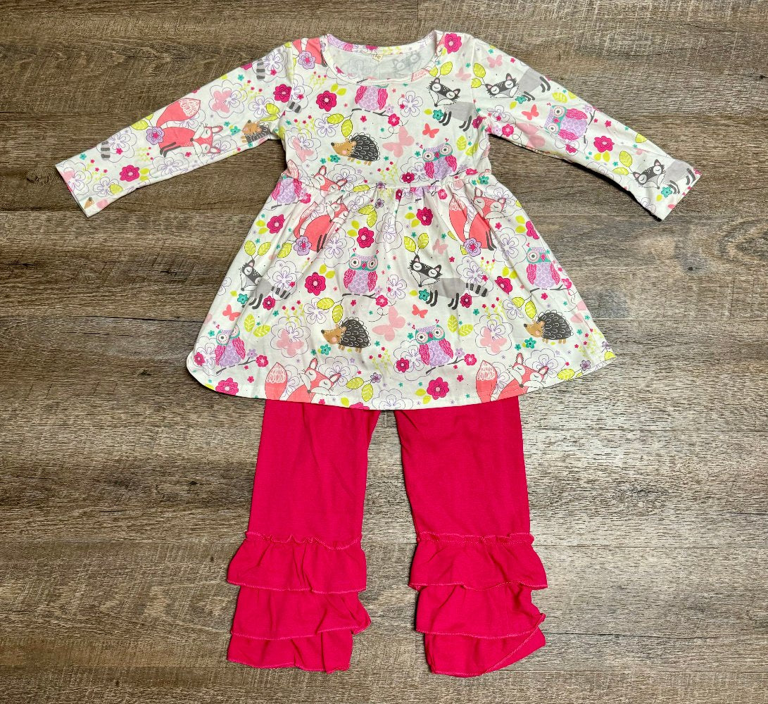 Forest Friends Ruffle Pant Set