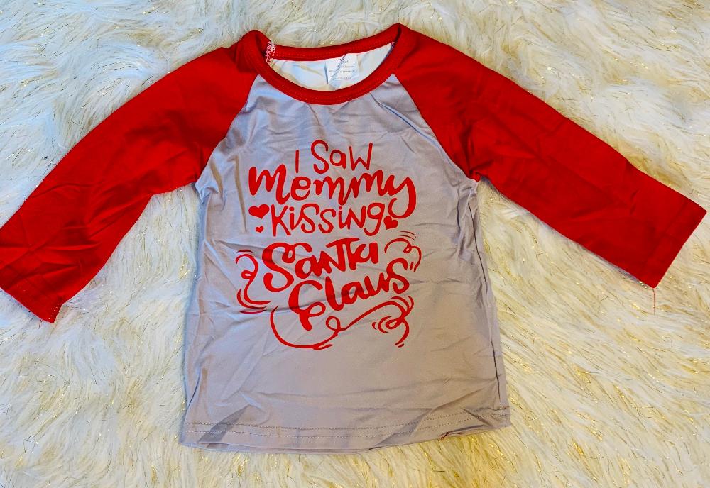 Mommy Kissing Santa Shirt