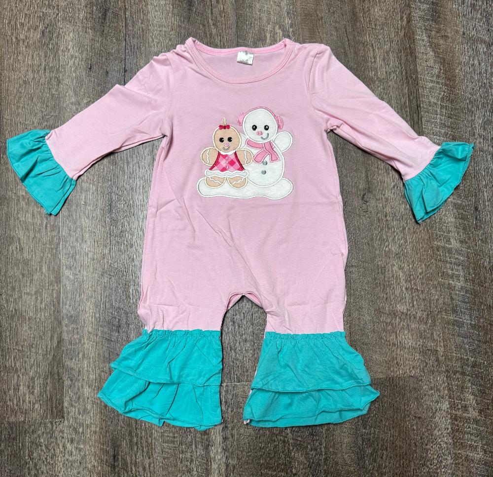 Snowman Ruffle Romper