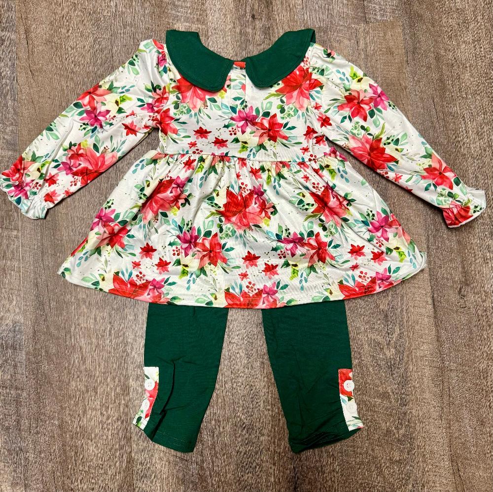 Poinsettia Pants Set