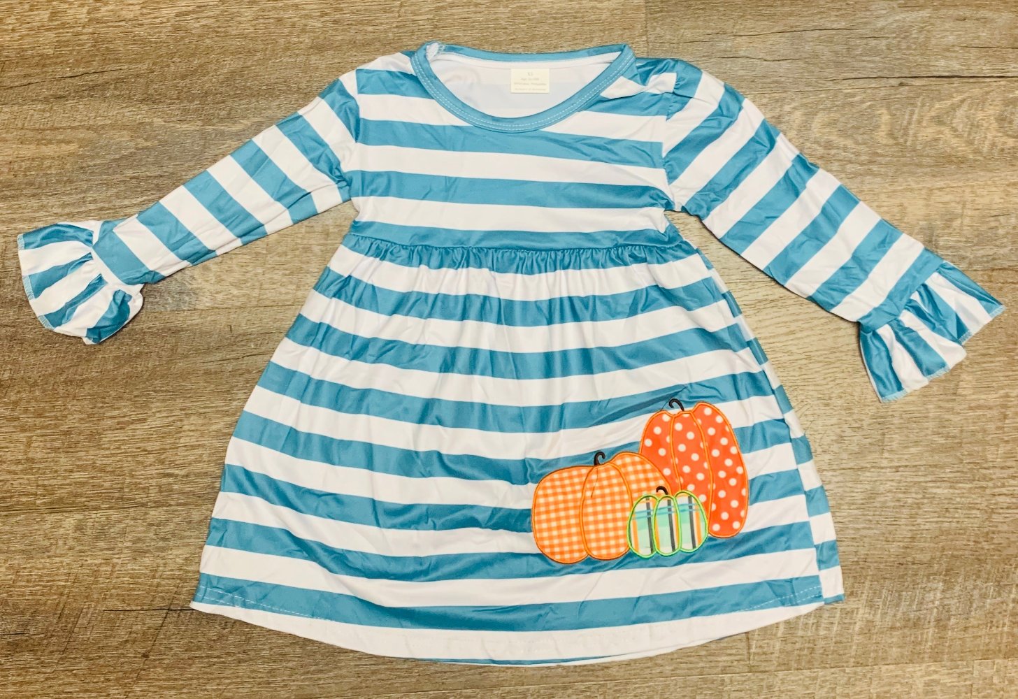 Blue Striped Pumpkin Dress
