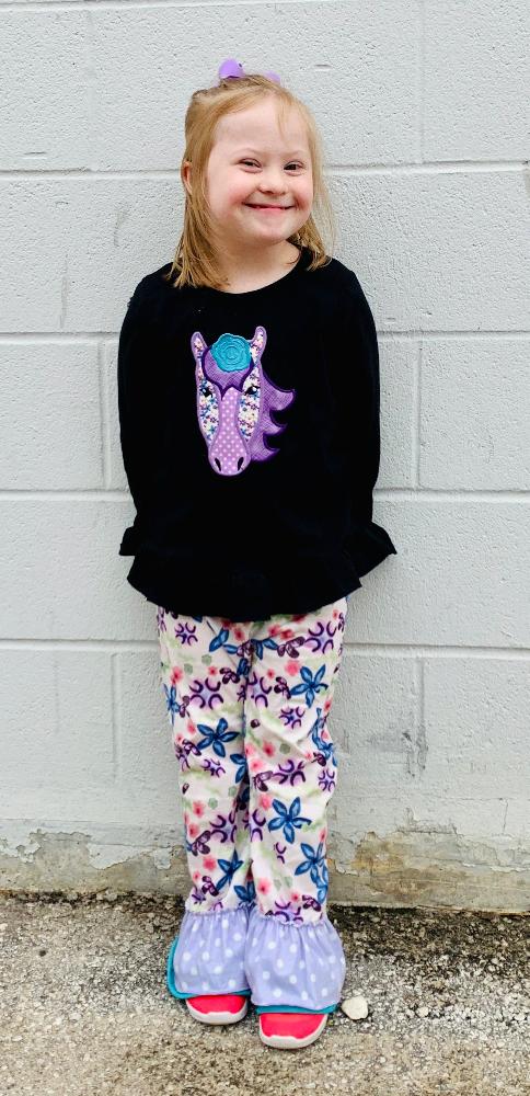 Purple Horse Pants Set