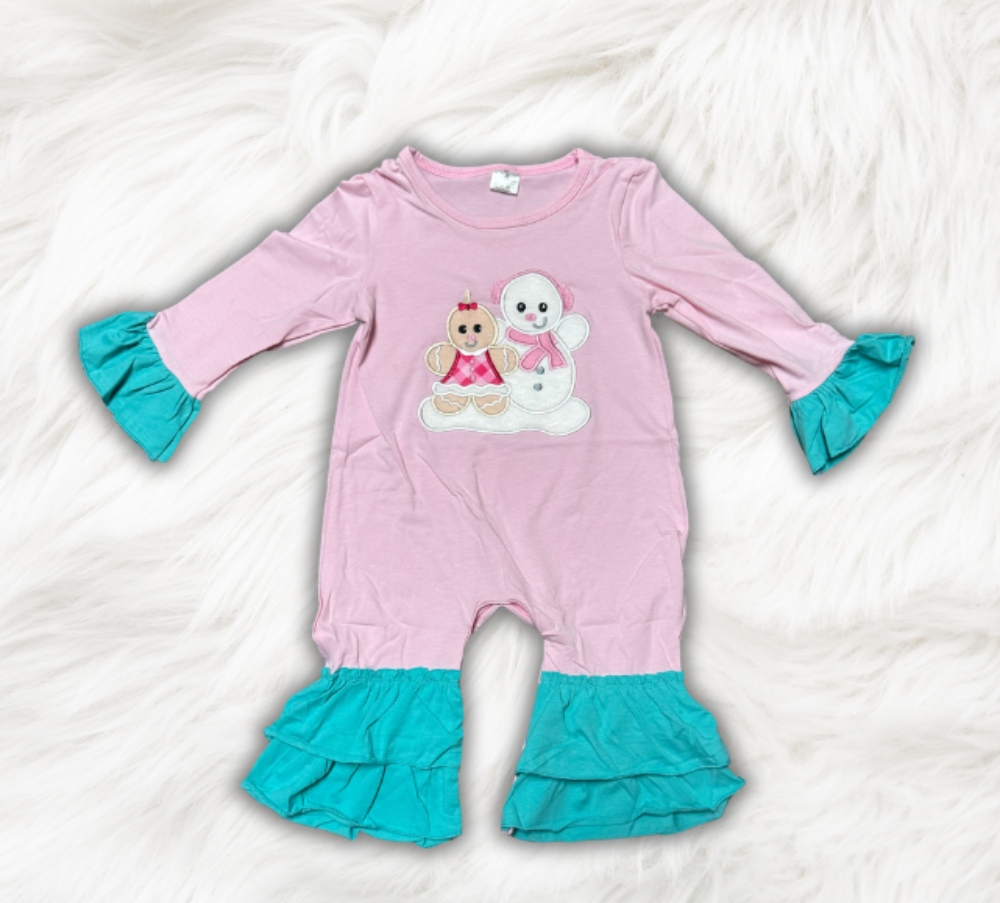 Snowman Ruffle Romper