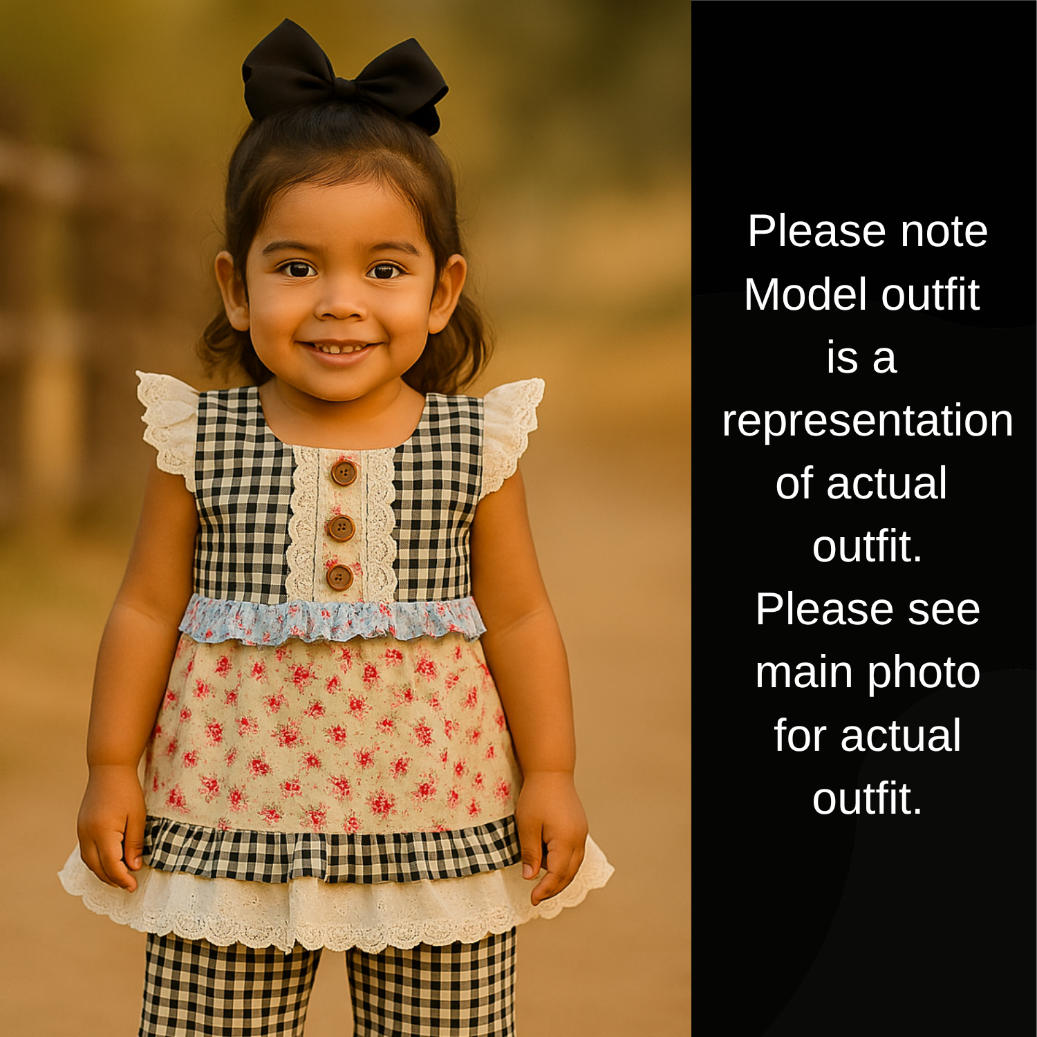 Sweet Country Gingham and Lace Set