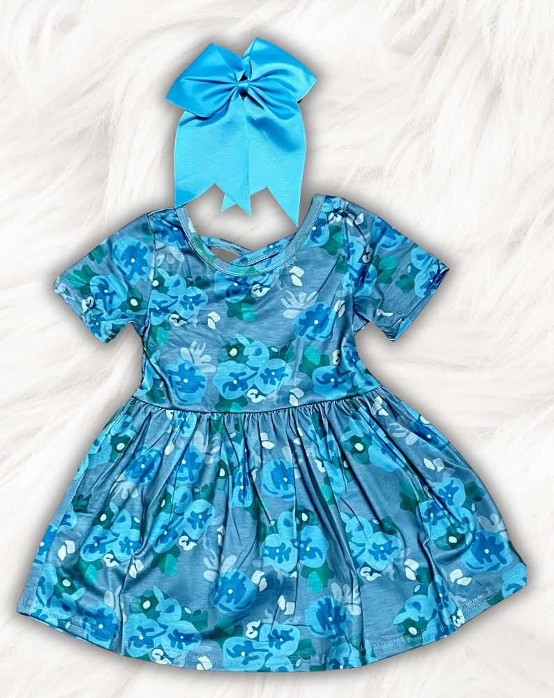 Blue Floral Twirl Dress