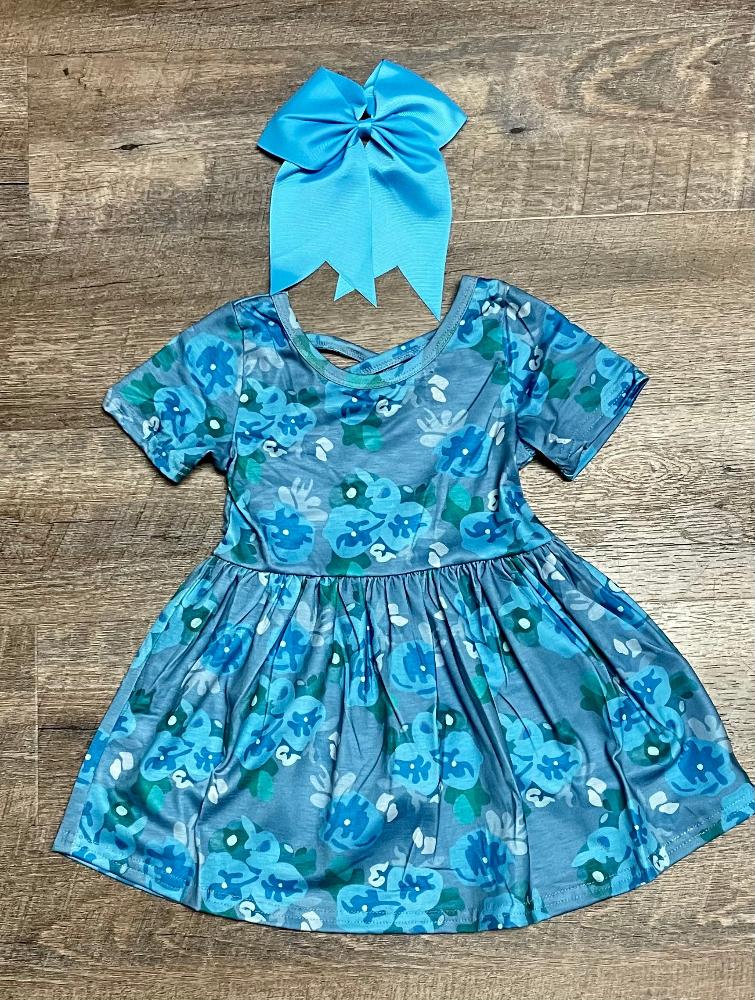 Blue Floral Twirl Dress