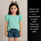 Blue Flutter Sleeve Shirt