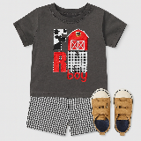 "Farm Boy" Gingham Short Set