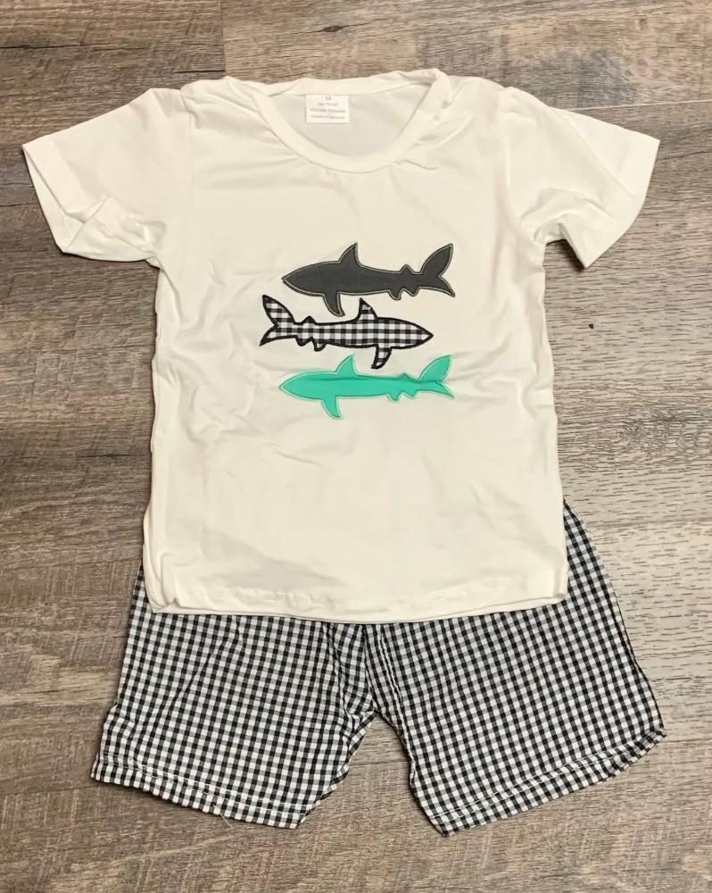 Embroidered Shark Set