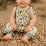 Cactus Bloom Tie-Strap Romper