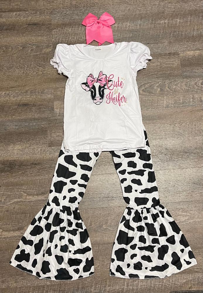Cute Heifer Bell Pants Set