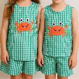 Unisex Crabby Cutie Gingham Set