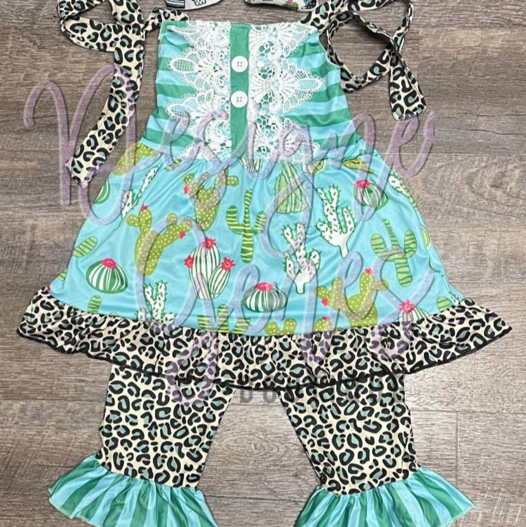 Custom Design Cactus Cutie Capri/shorts set