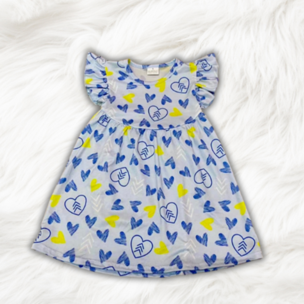 Custom Famous Blue Print Dress