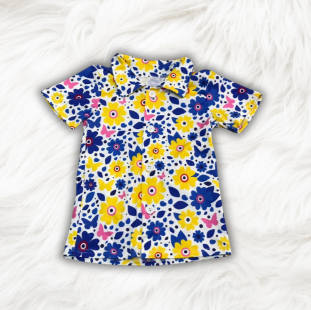 Custom Famous Flower Button Up Shirt