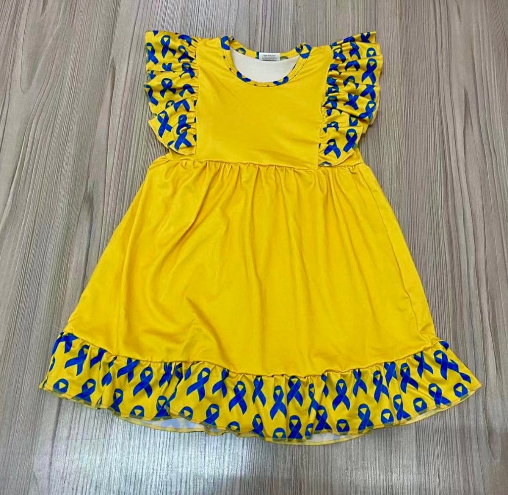 Custom Gold and Blue Ribbon Dress