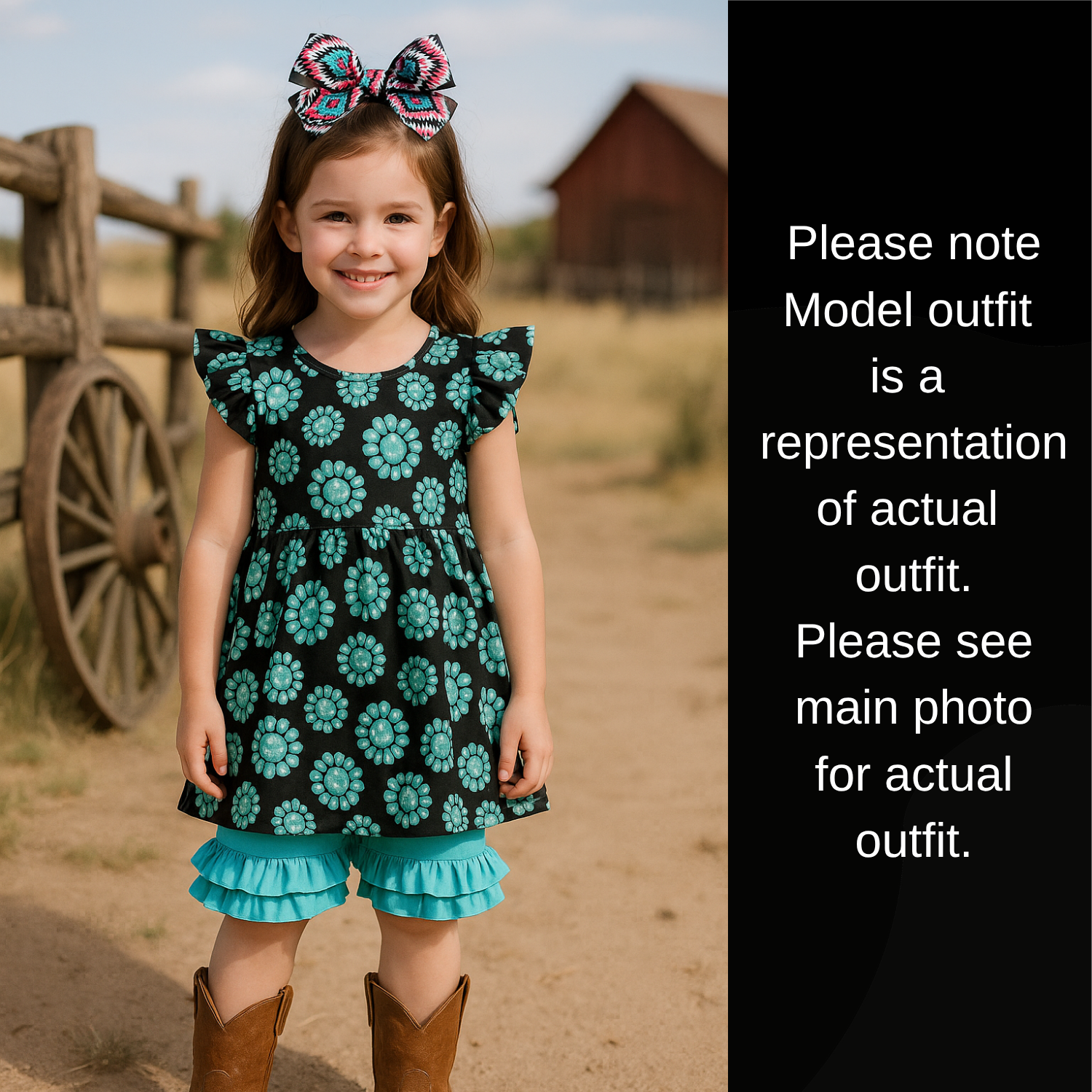 Custom Concho Ruffle Shorts Set