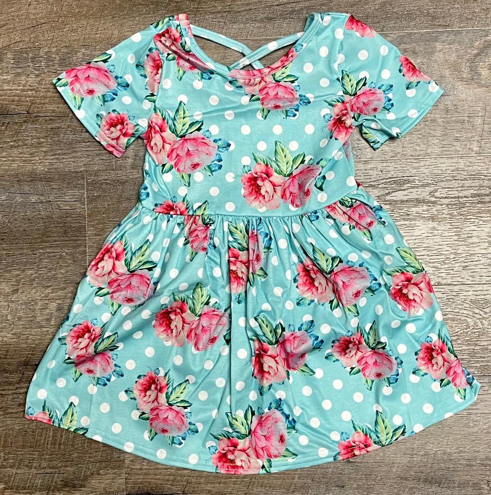 Flowers and Dots Twirl Dress