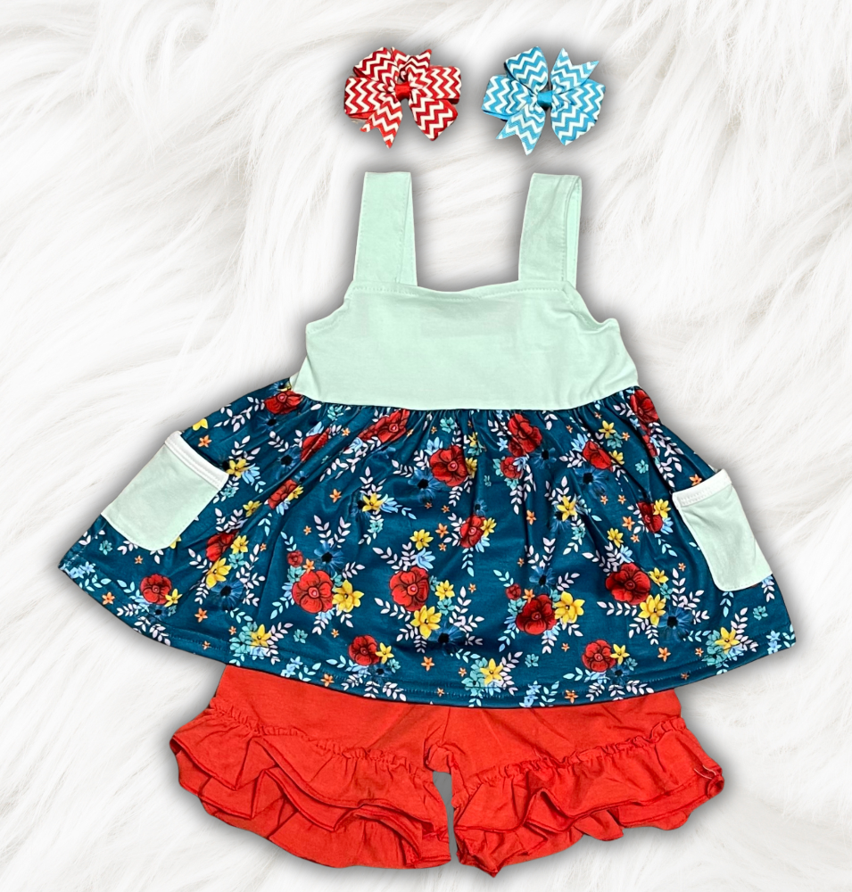 Floral Tank Tunic Set