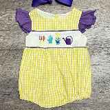 Little Gardener Gingham Romper