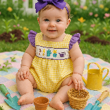 Little Gardener Gingham Romper